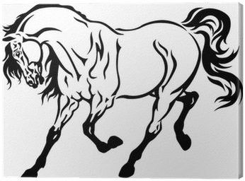 Cuadro En Lienzo Corriendo Caballo Negro Blanco • Pixers® - Horse Tattoo Black And White - Free Transparent PNG Clipart Images Download. - Transparent PNG Free Download | PNGio