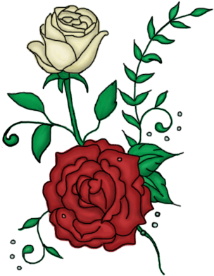 Twin Roses Tattoo Design By A Not E - Rose Design Tattoo Png - Free Transparent PNG Clipart Images Download. - Transparent PNG Free Download | PNGio