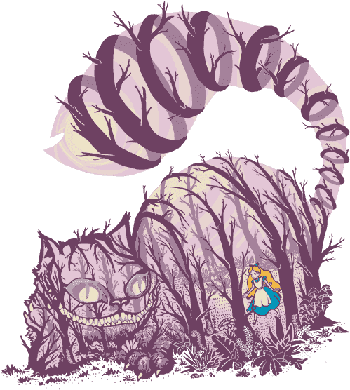 Limited Edition Cheap Daily T Shirts - Cheshire Cat With Alice Inside Tattoo - Free Transparent PNG Clipart Images Download. - Transparent PNG Free Download | PNGio
