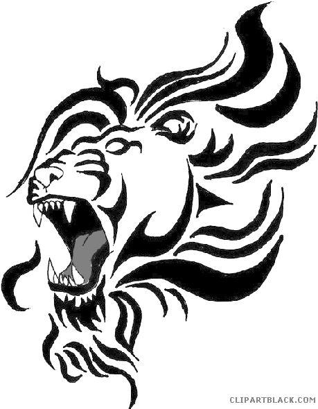 Lion Tattoo Animal Free Black White Clipart Images - Lion Tribal Tattoo Png - Free Transparent PNG Clipart Images Download. - Transparent PNG Free Download | PNGio