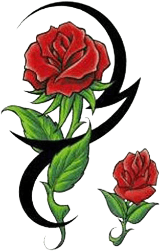 Rose Tattoo Clipart - Rose With Tribal Tattoo - Free Transparent PNG Clipart Images Download. - Transparent PNG Free Download | PNGio