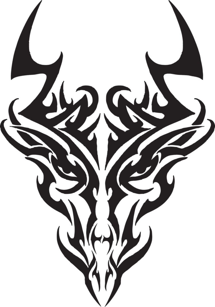 Tribal Dragon Head By Liren - Tribal Dragon Head Tattoos Designs - Free Transparent PNG Clipart Images Download. - Transparent PNG Free Download | PNGio