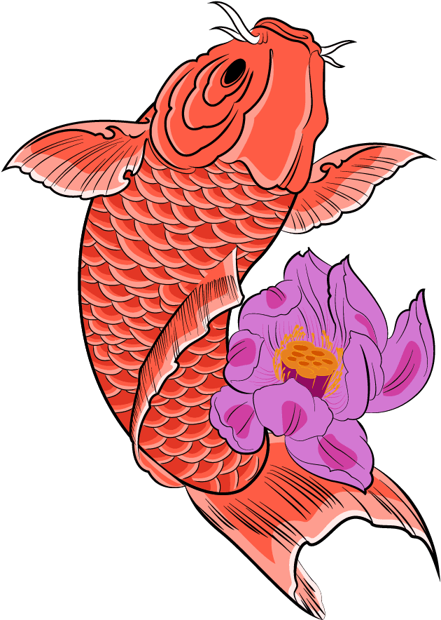 Carpe Koi Rouge Bondissante De Son Ruisseau, Entourée - Paradyse Tattoo - Tattoo Parlor And Body Piercing - Free Transparent PNG Clipart Images Download. - Transparent PNG Free Download | PNGio