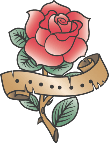 Rose Tattoo Wall Decal - Old School Rose Tattoo - Free Transparent PNG Clipart Images Download. - Transparent PNG Free Download | PNGio