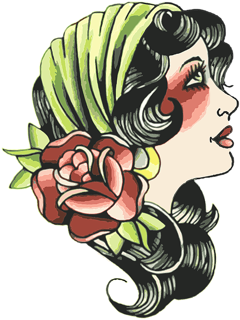 The Gypsy Kit - Traditional Gypsy Woman Tattoo Small - Free Transparent PNG Clipart Images Download. - Transparent PNG Free Download | PNGio