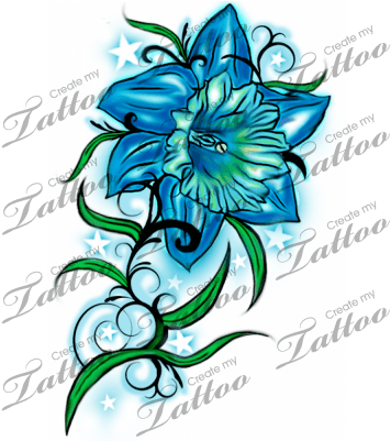 Vivid Daffodil Tattoo - December Birth Flower Tattoo - Free Transparent PNG Clipart Images Download. - Transparent PNG Free Download | PNGio