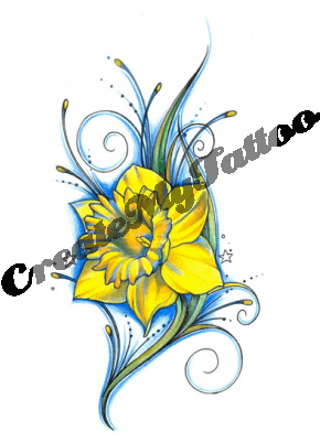 I Want A Daffodil Tattoo That Is Vivid Enough That - Daffodil Tattoo Designs - Free Transparent PNG Clipart Images Download. - Transparent PNG Free Download | PNGio
