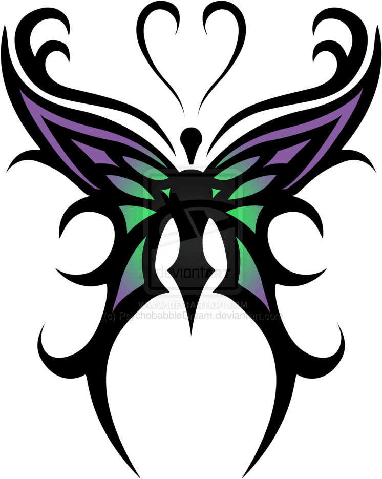 Tribal Butterfly Cross Tattoos - Tribal Butterfly Tattoo Designs - Free Transparent PNG Clipart Images Download. - Transparent PNG Free Download | PNGio