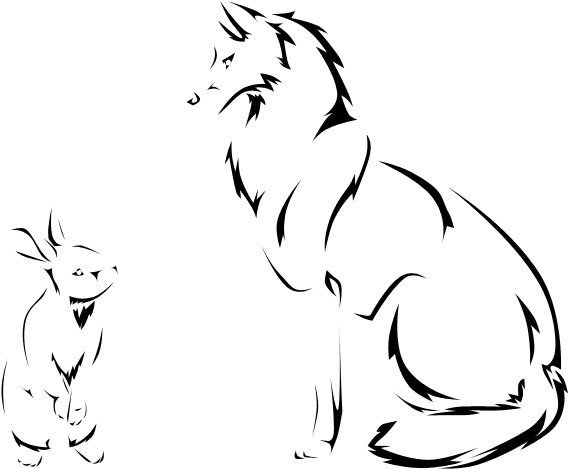 Rabbit And Wolf Tattoo By Blue Storm Spirit On Deviantart - Rabbit And Wolf Tattoo - Free Transparent PNG Clipart Images Download. - Transparent PNG Free Download | PNGio