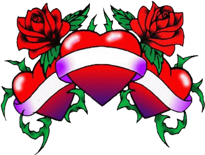 Love Tattoo Clipart Border - Rose And Heart Tattoo Designs - Free Transparent PNG Clipart Images Download. - Transparent PNG Free Download | PNGio