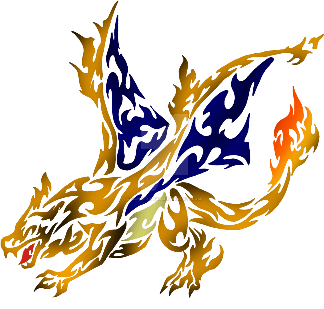 Tribal Flaming Charizard By Dansudragon Tribal Flaming - Charizard Art Deco Tattoo - Free Transparent PNG Clipart Images Download. - Transparent PNG Free Download | PNGio