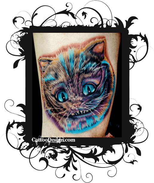 My Cheshire Cat Tattoo Design - Tribal Cat Tattoo For Womens - Free Transparent PNG Clipart Images Download. - Transparent PNG Free Download | PNGio