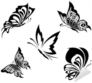 Black White Butterflies Of A Tattoo Sticker • Pixers® - Tattoo - Free Transparent PNG Clipart Images Download. - Transparent PNG Free Download | PNGio