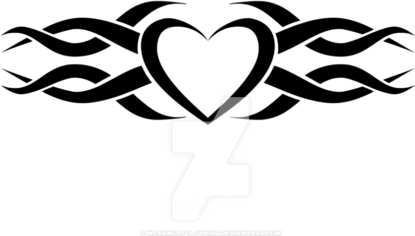 Tribal Heart Tattoo Design By Wearwolfclothing - Tattoo - Free Transparent PNG Clipart Images Download. - Transparent PNG Free Download | PNGio
