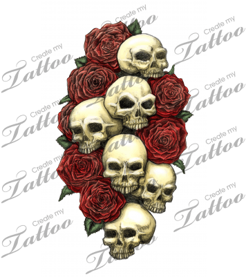 Skulls And Roses - Tattoo - Free Transparent PNG Clipart Images Download. - Transparent PNG Free Download | PNGio