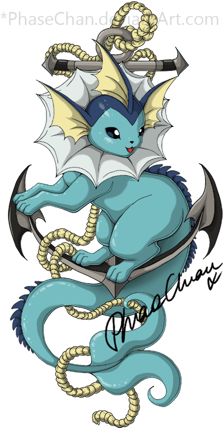 Vaporeon Anchor Tattoo Design - Vaporeon Tattoo - Free Transparent PNG Clipart Images Download. - Transparent PNG Free Download | PNGio