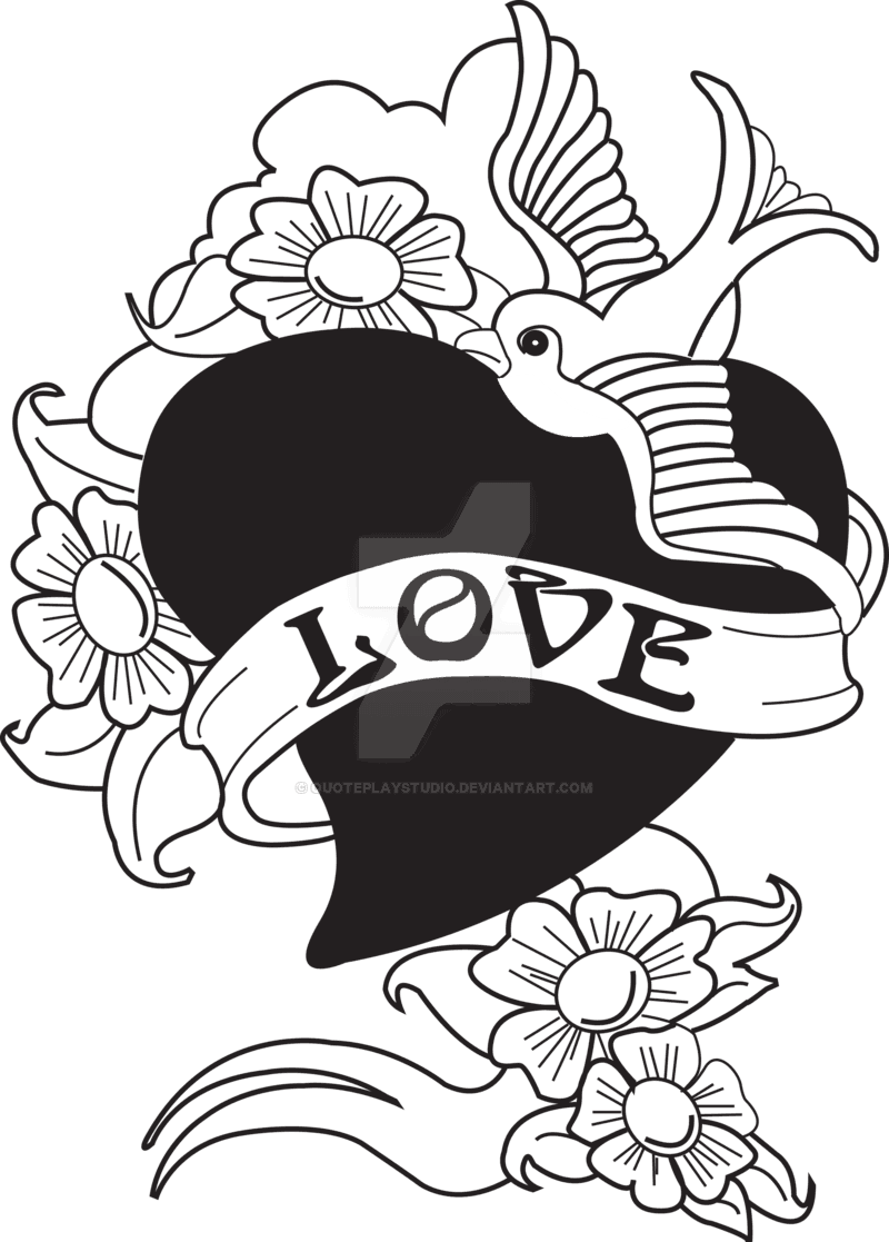 Quoteplaystudio Old School Tattoo Bird Swallow With - Old School Tattoo Png - Free Transparent PNG Clipart Images Download. - Transparent PNG Free Download | PNGio