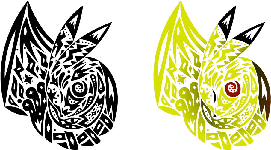 Pikachu And Charmander - Pokemon Tribal Tattoo Pikachu - Free Transparent PNG Clipart Images Download. - Transparent PNG Free Download | PNGio