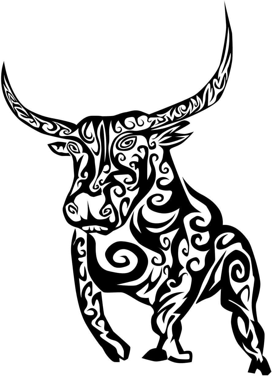Picture Black And White Collection Of Free Bull Drawing - Bull Tattoo - Free Transparent PNG Clipart Images Download. - Transparent PNG Free Download | PNGio