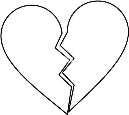 Clip Art Freeuse Anatomical Drawing Broken Heart - Broken Heart Tattoo Outline - Free Transparent PNG Clipart Images Download. - Transparent PNG Free Download | PNGio