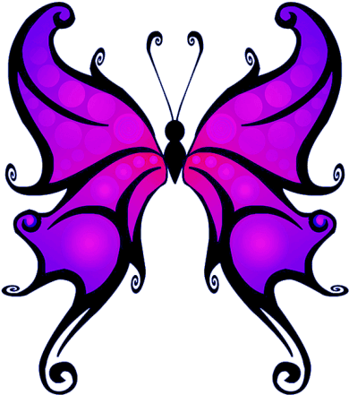 Purple Butterfly Clipart - Fantasy Butterfly Tattoo Outline - Free Transparent PNG Clipart Images Download. - Transparent PNG Free Download | PNGio