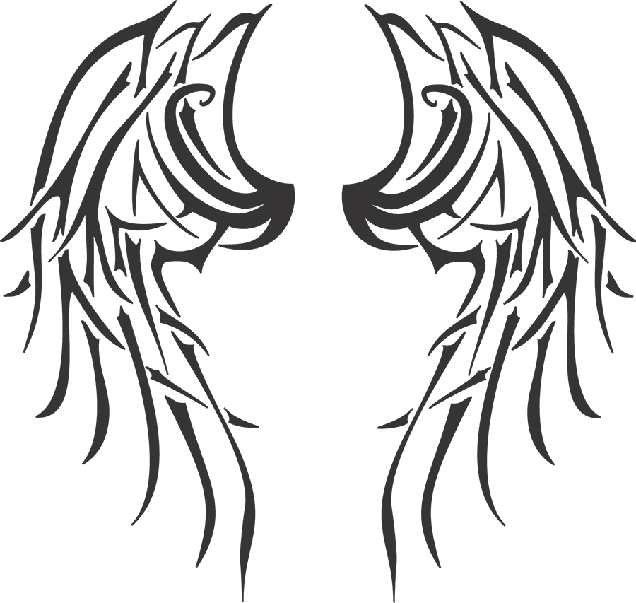 Tribal Angel Wings By Angelofmusic2288 - Tribal Angel Wings Tattoo - Free Transparent PNG Clipart Images Download. - Transparent PNG Free Download | PNGio
