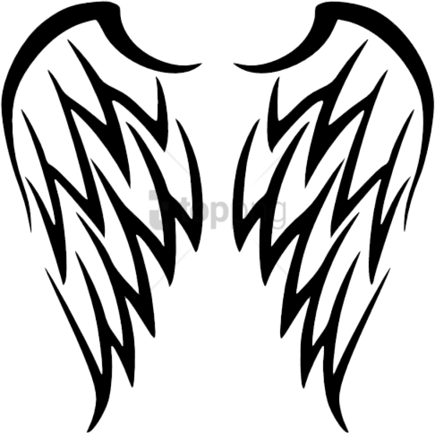 Free Png Download Tribal Angel Wings Tattoo Png Images - Tribal Angel Wings Tattoo - Free Transparent PNG Clipart Images Download. - Transparent PNG Free Download | PNGio