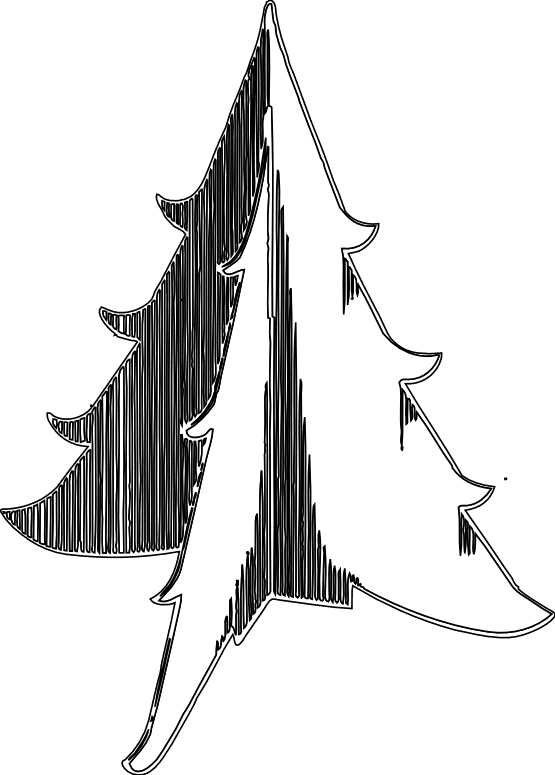 Christmas Tree 1 Black White Line Art Tatoo Tattoo - Illustration - Free Transparent PNG Clipart Images Download. - Transparent PNG Free Download | PNGio