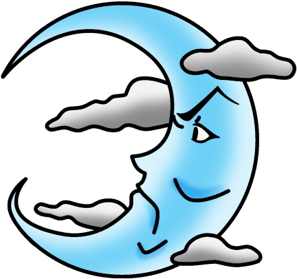 Angry Moon Tattoo With Clouds - Angry Moon Tattoo With Clouds - Free Transparent PNG Clipart Images Download. - Transparent PNG Free Download | PNGio