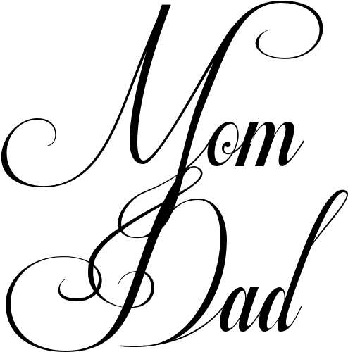 Mom Dad Tattoo In Respective Font - Mom And Dad Writing - Free Transparent PNG Clipart Images Download. - Transparent PNG Free Download | PNGio