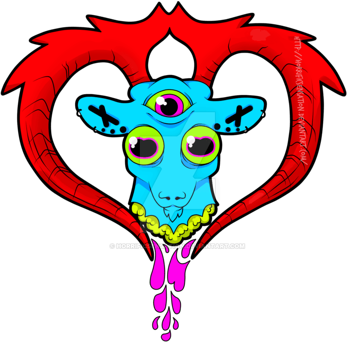 Psychedelic Goat Demon Tattoo Design By Horrificsensation - Demon Psychédélic - Free Transparent PNG Clipart Images Download. - Transparent PNG Free Download | PNGio