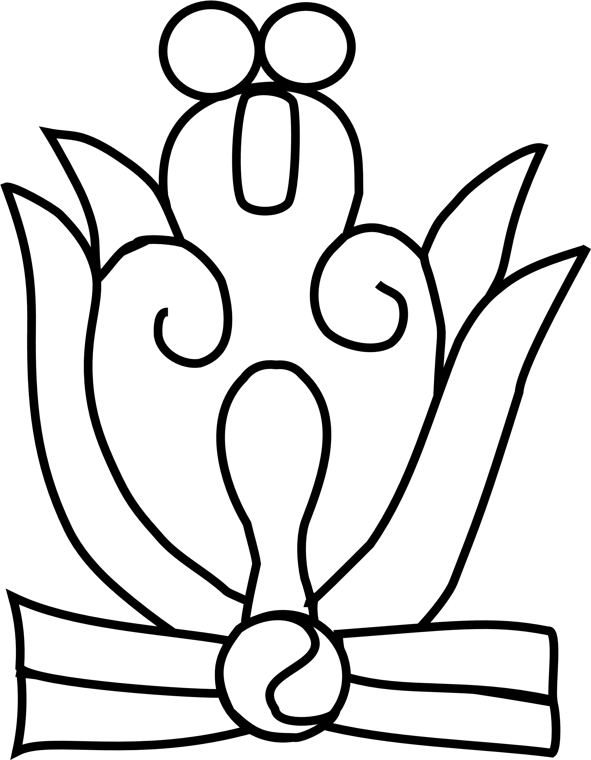 White Flowers Clip Art Black Line Tattoo And - Mayan Flower Glyph - Free Transparent PNG Clipart Images Download. - Transparent PNG Free Download | PNGio