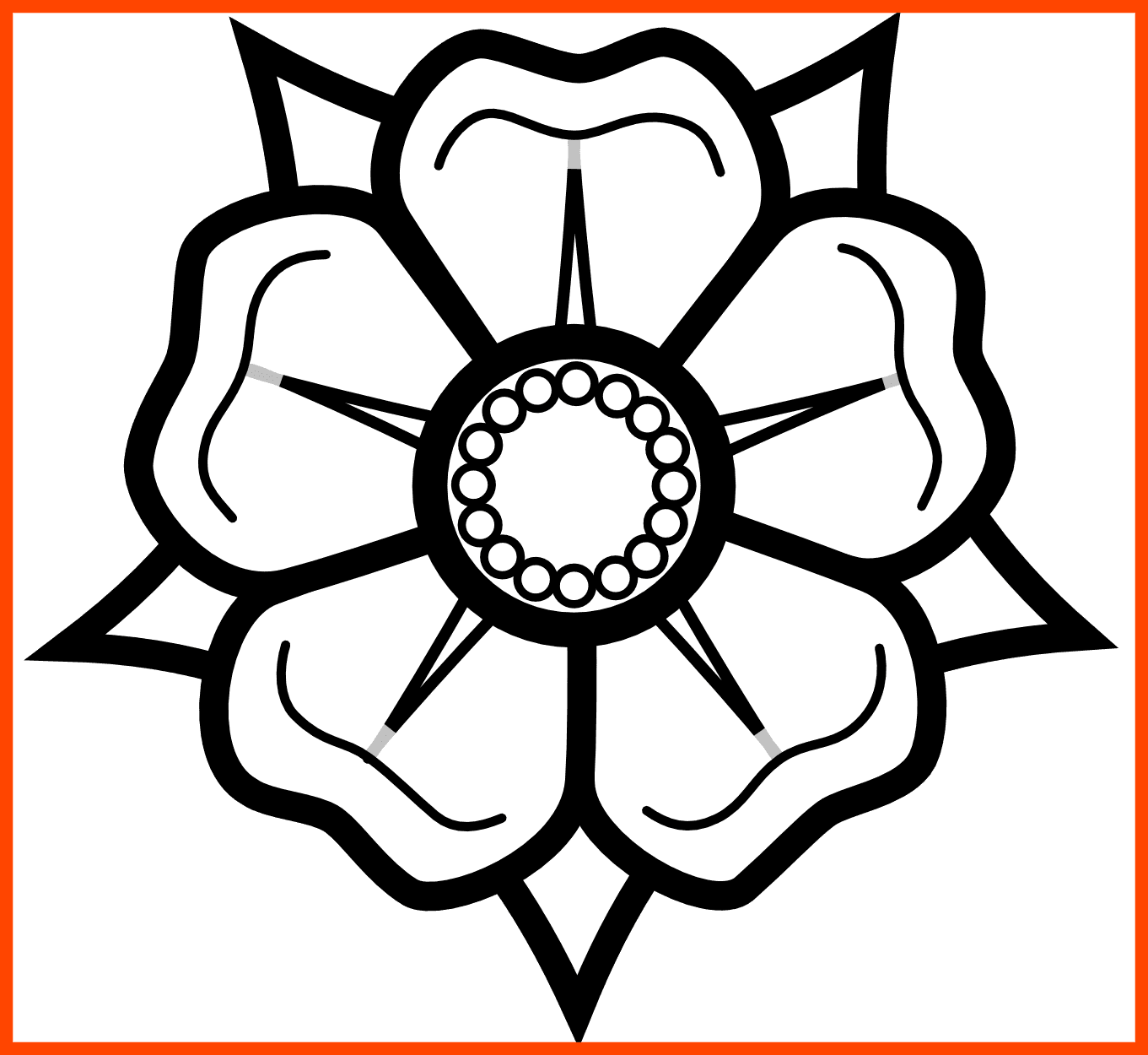 Fascinating Heraldisch Lippische Rose Black White Line - Easy Flowers To Draw - Free Transparent PNG Clipart Images Download. - Transparent PNG Free Download | PNGio