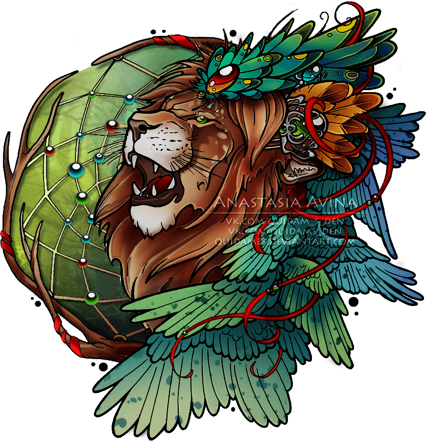 New School Lion Tattoo Designs 10 - Anastasia Avina Art - Free Transparent PNG Clipart Images Download. - Transparent PNG Free Download | PNGio