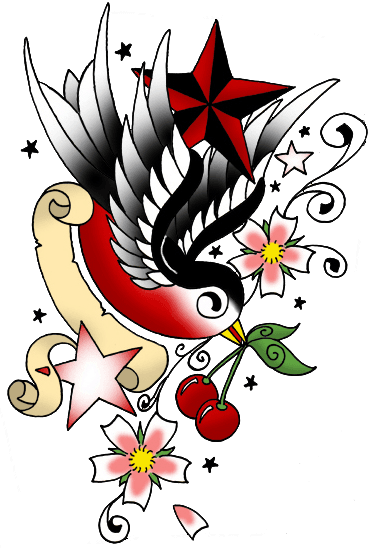 Pictures Of Swallow Tattoo Designs Bird Compass Design - Reindas - Free Transparent PNG Clipart Images Download. - Transparent PNG Free Download | PNGio