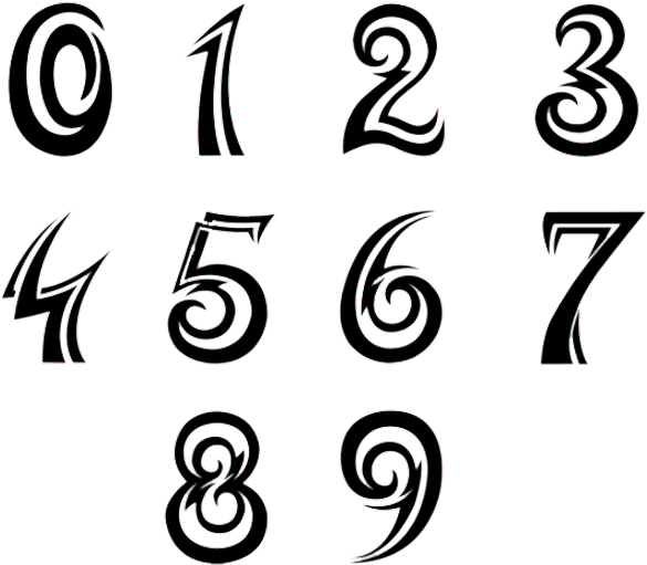 Numbers Font Tattoo Design - Cool Number Fonts - Free Transparent PNG Clipart Images Download. - Transparent PNG Free Download | PNGio