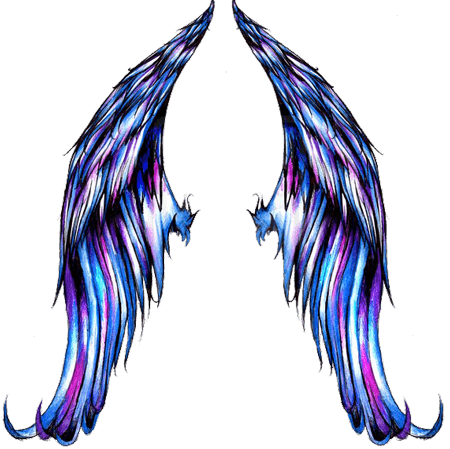 Colorful Wings Tattoo Design - Angel Wings Drawing Colour - Free Transparent PNG Clipart Images Download. - Transparent PNG Free Download | PNGio