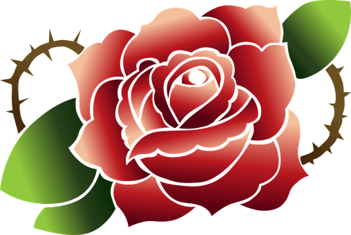 Rose Red Tattoo Thorns Flower Bloom Blosso - Clip Art - Free Transparent PNG Clipart Images Download. - Transparent PNG Free Download | PNGio