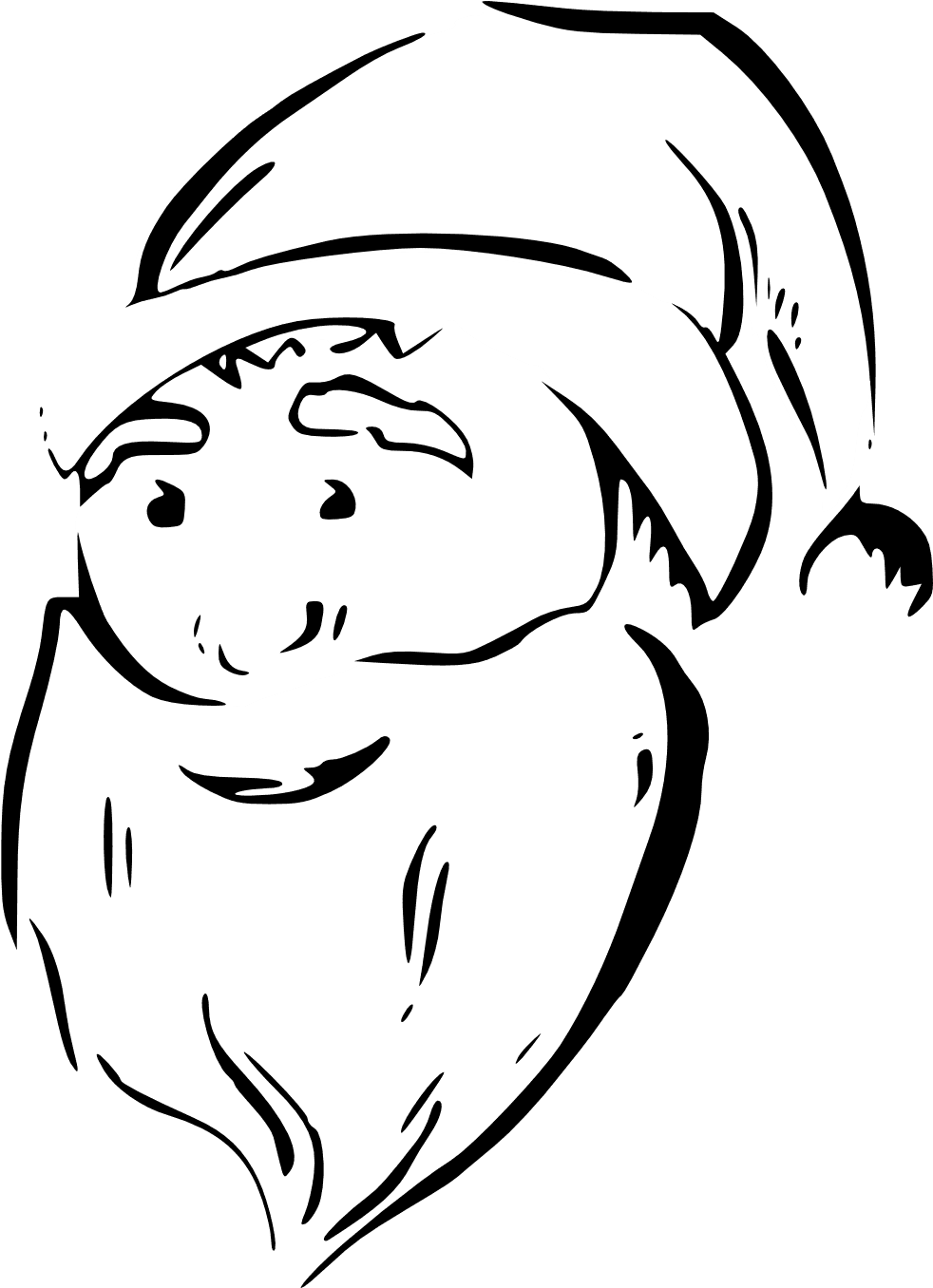 Zeimusu Santa Face Black White Line Art Tattoo Tatoo - Christmas Thatoo Santa Png - Free Transparent PNG Clipart Images Download. - Transparent PNG Free Download | PNGio