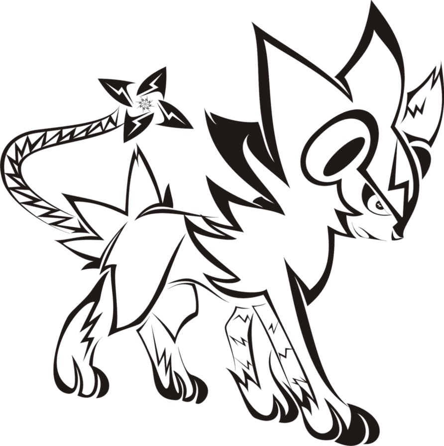 Tribal Luxray Tattoo By Newtoniannocturn - Tribal Luxray - Free Transparent PNG Clipart Images Download. - Transparent PNG Free Download | PNGio