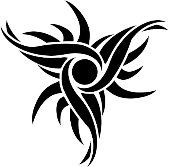 Dark Tribal Spiral Sun With Rays Tattoo Design - Tribal Design Transparent Background - Free Transparent PNG Clipart Images Download. - Transparent PNG Free Download | PNGio