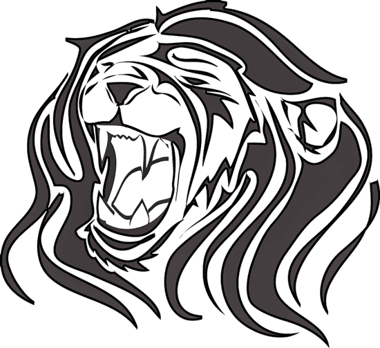 Tribal Running Lion Tattoo Design - Growling Lion Vector Png - Free Transparent PNG Clipart Images Download. - Transparent PNG Free Download | PNGio