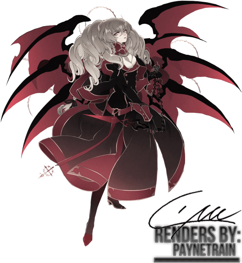Demon Angel Wing Tattoo - Demon Anime Girl Render - Free Transparent PNG Clipart Images Download. - Transparent PNG Free Download | PNGio