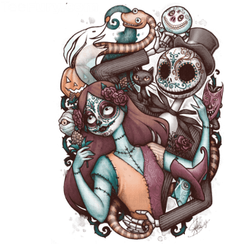 The First Is A Lovely Dia De Los Muertos Take On The - Dia De Los Muertos Nightmare Before Christmas - Free Transparent PNG Clipart Images Download. - Transparent PNG Free Download | PNGio
