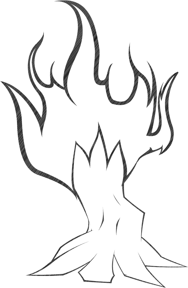 Burning Tree Tattoo Design By Pargile On Clipart Library - Burning Tree Line Drawing - Free Transparent PNG Clipart Images Download. - Transparent PNG Free Download | PNGio