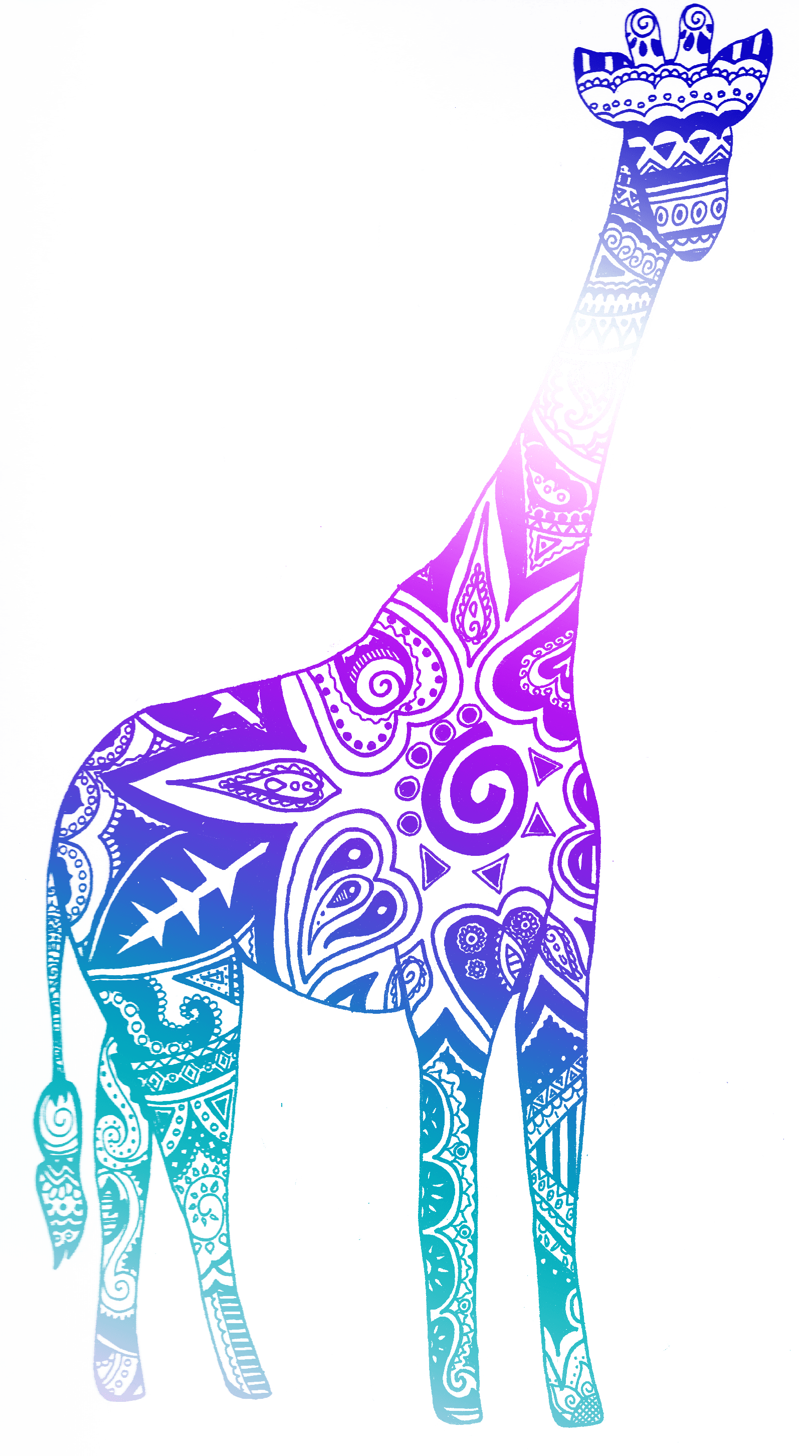 Tribal Giraffe Pink Google Search Tattoos Pinterest - Cool Giraffe Drawings - Free Transparent PNG Clipart Images Download. - Transparent PNG Free Download | PNGio