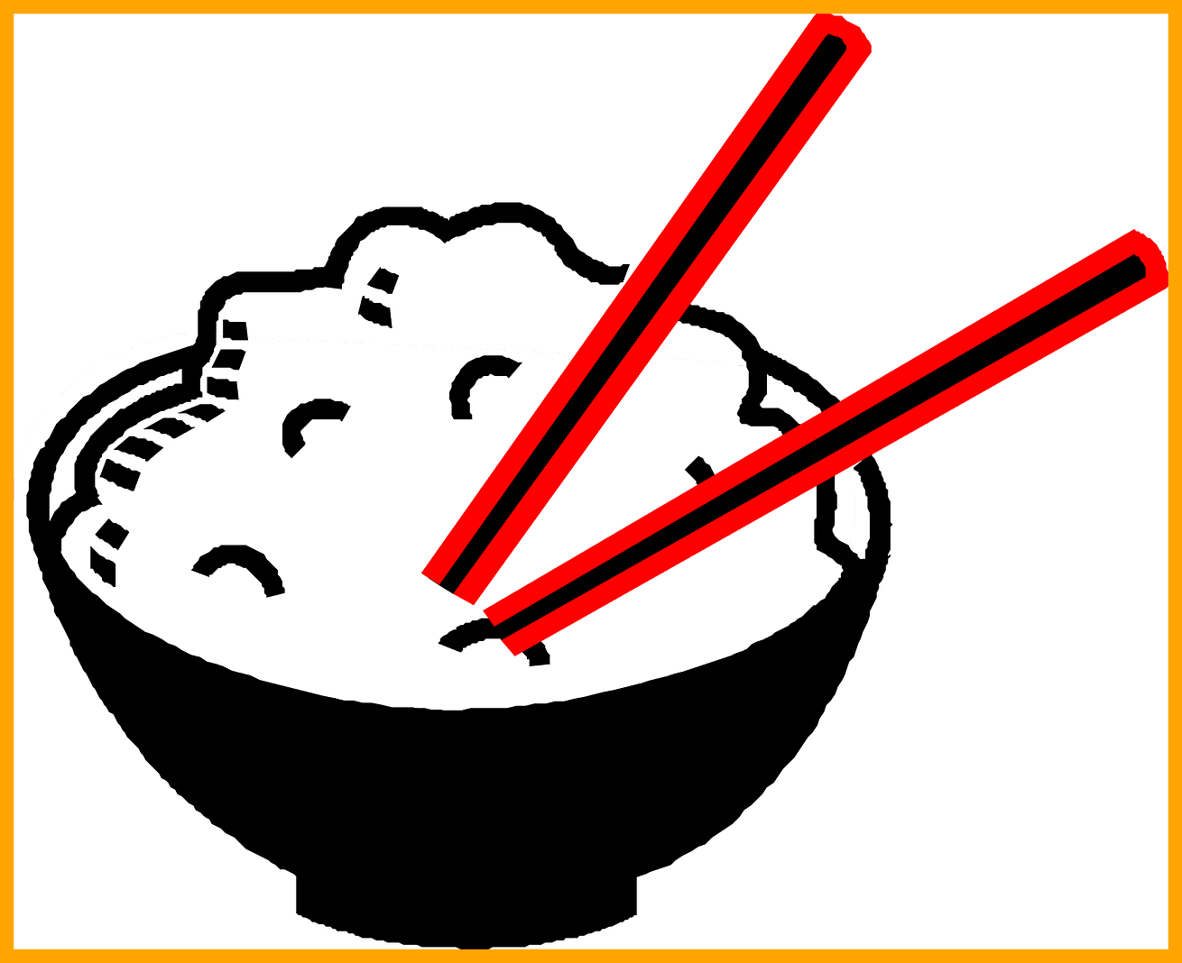 Stunning Rice Bowl Chopsticks Asian Food Tattoos Pics - Food Clipart Black And White - Free Transparent PNG Clipart Images Download. - Transparent PNG Free Download | PNGio