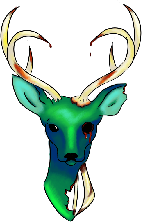 Zombie Deer Tattoo By Tosealourfate - Digital Art - Free Transparent PNG Clipart Images Download. - Transparent PNG Free Download | PNGio