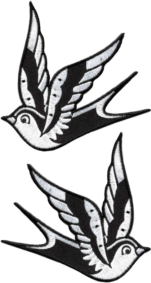 Sourpuss Clothing Sparrow Patches - Black And White Sparrows - Free Transparent PNG Clipart Images Download. - Transparent PNG Free Download | PNGio