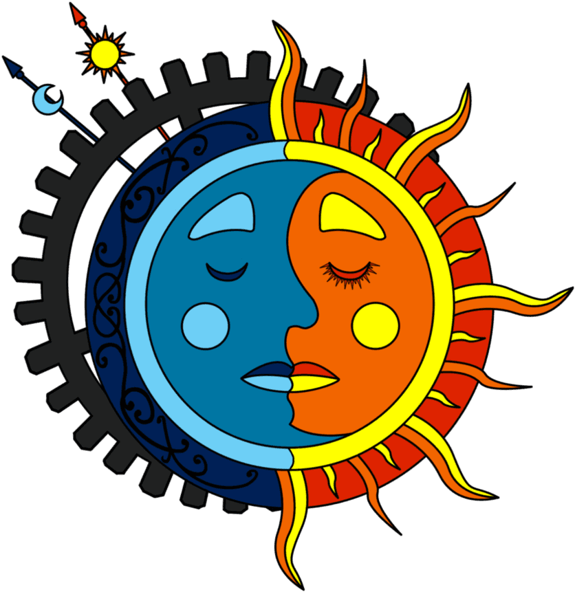 Moon Sun Steampunk Tattoo Color 2 By Dimensionten - Time Poor - Free Transparent PNG Clipart Images Download. - Transparent PNG Free Download | PNGio